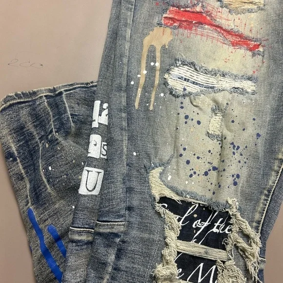 JEANS DE MODA SMOKE RISE DOODLE - AZUL PATRIMONIO mens 48/32